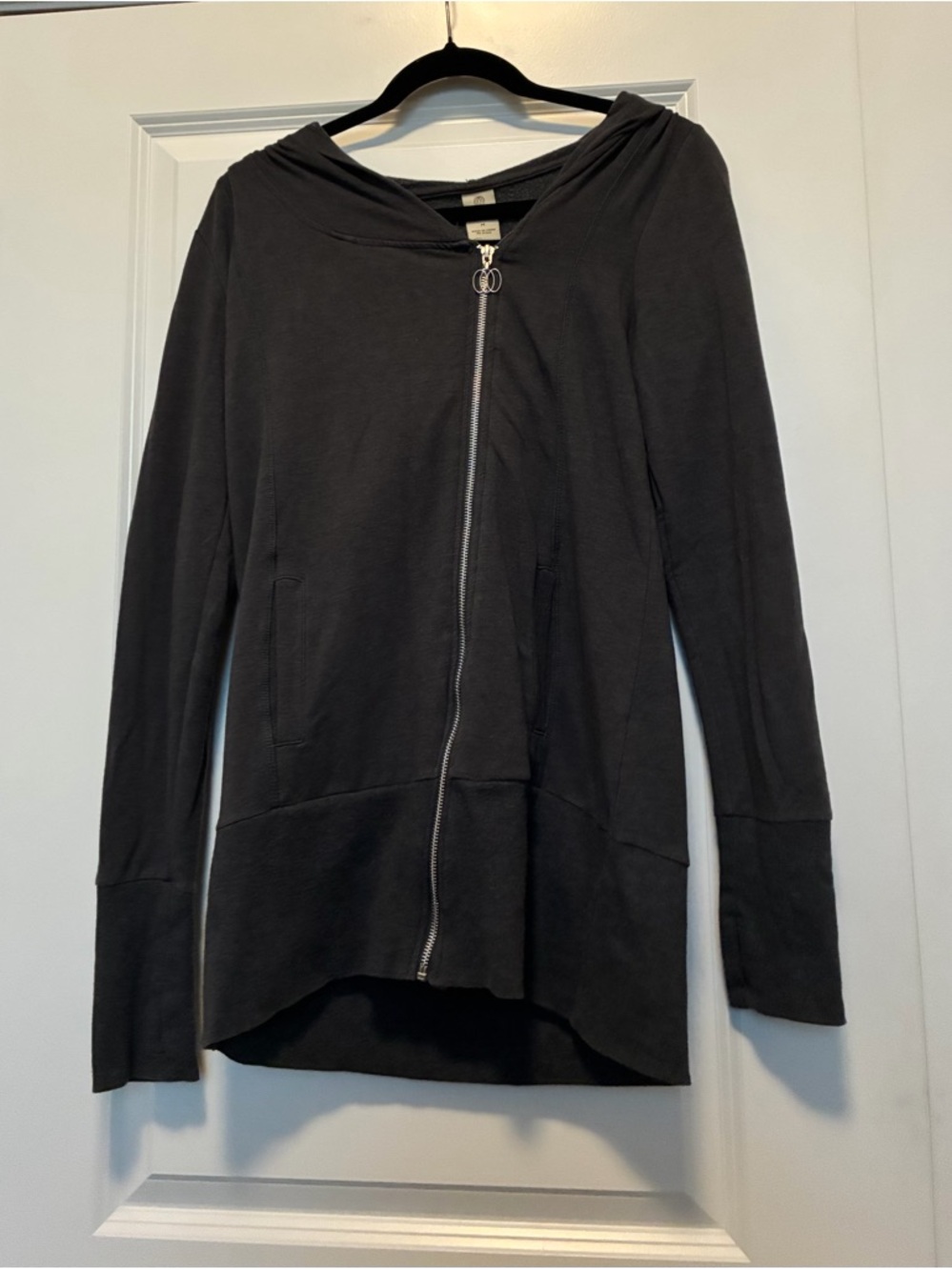 Balance Collection Charcoal Gray Zip-Up Hooded Pullover